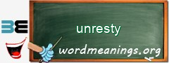 WordMeaning blackboard for unresty